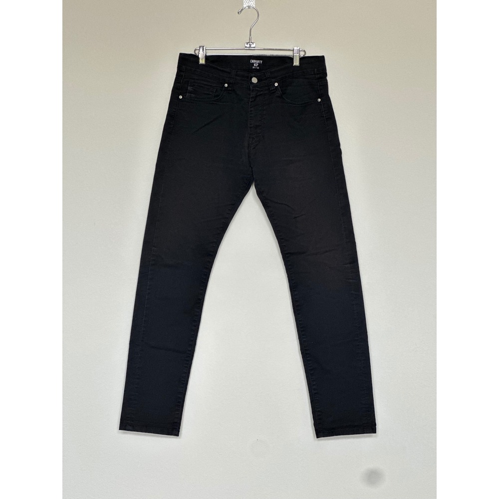 Carhartt WIP Vicious Pants Black‎ Mens 31x32 Slim Fit Workwear Chino Jeans
